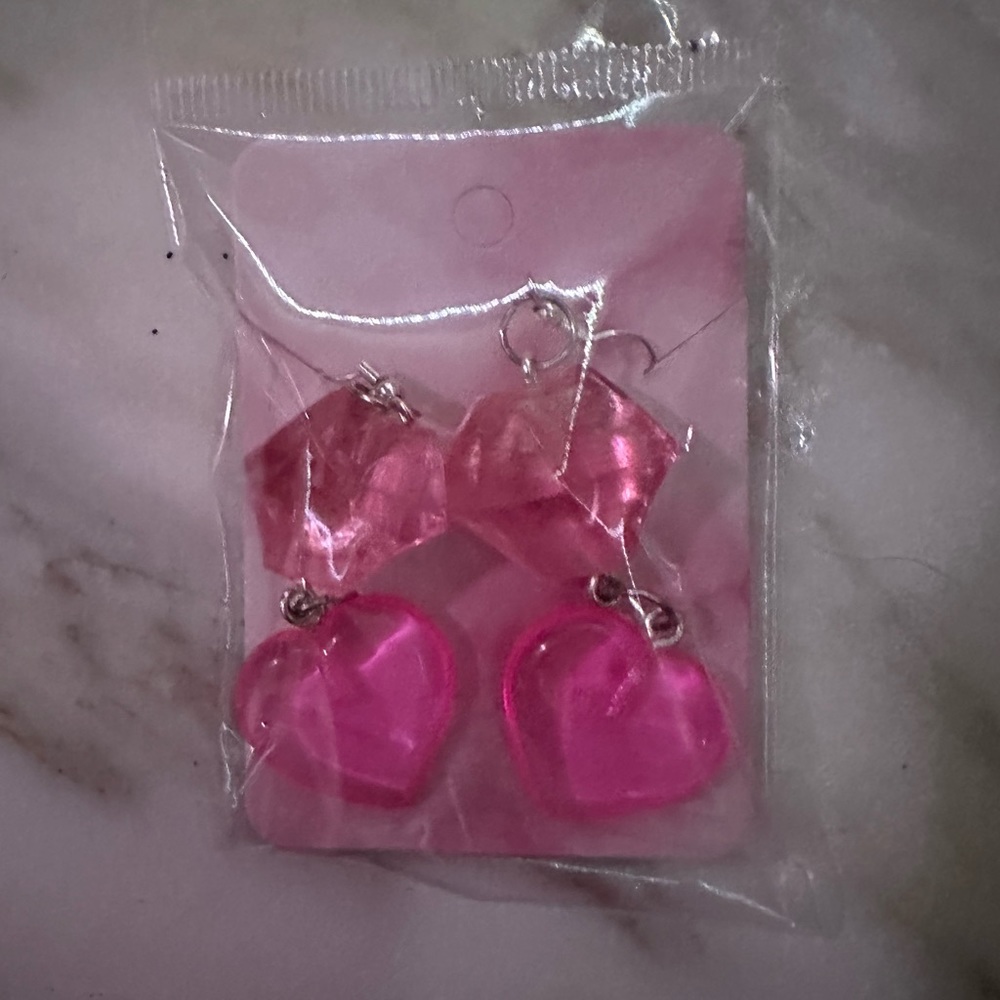 Exquisite luxury pink dangled earrings (handmade) - Picture 4 of 6